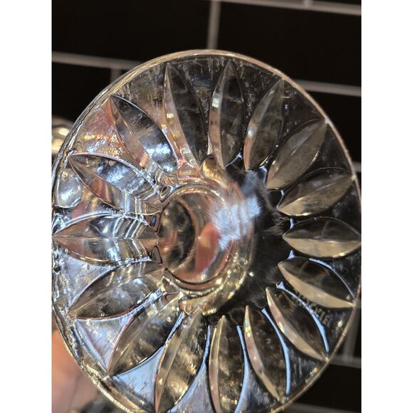 Vintage Set of 2 6" BLOCK Candleholder Candlestick Holders Cut Lead Crystal EUC - Picture 10 of 12